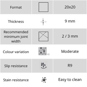 Features of the Cubo Sabbia Menta cement tile by Terra.Art
